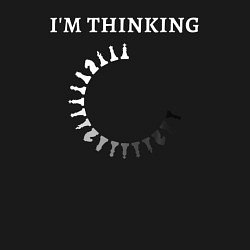 Свитшот хлопковый мужской Я думаю шахматная загрузка, цвет: черный — фото 2