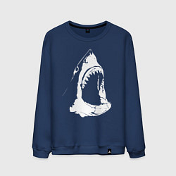 Свитшот хлопковый мужской Огромная акулья пасть, цвет: тёмно-синий