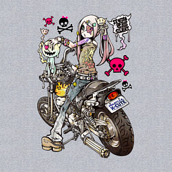 Свитшот хлопковый мужской Anime biker girl, цвет: меланж — фото 2