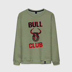 Свитшот хлопковый мужской Bull Bitcoin Club, цвет: авокадо