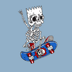 Свитшот хлопковый мужской Скелет Барта Симпсона на скейтборде, цвет: мягкое небо — фото 2