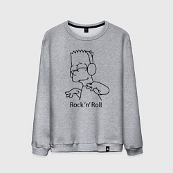 Свитшот хлопковый мужской Bart Simpson - Rock n Roll, цвет: меланж