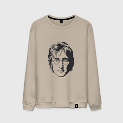 Свитшот хлопковый мужской Битлз - Джон Леннон, цвет: миндальный