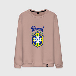 Свитшот хлопковый мужской Brasil Football, цвет: пыльно-розовый