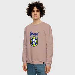 Свитшот хлопковый мужской Brasil Football, цвет: пыльно-розовый — фото 2