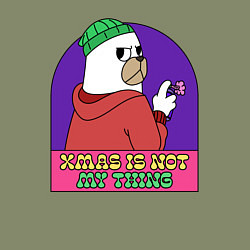 Свитшот хлопковый мужской Xmas is not my thing, цвет: авокадо — фото 2