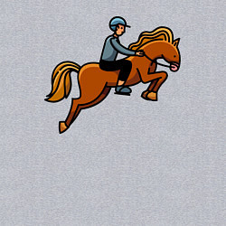 Свитшот хлопковый мужской Наездник на лошади, цвет: меланж — фото 2
