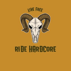 Свитшот хлопковый мужской Live free - ride hardcore, цвет: горчичный — фото 2