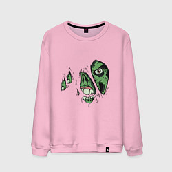 Свитшот хлопковый мужской Zombie Monster, цвет: светло-розовый