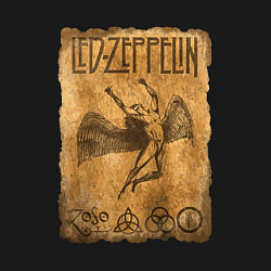 Свитшот хлопковый мужской Led zeppelin swan song logo, цвет: черный — фото 2