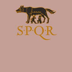 Свитшот хлопковый мужской Капитолийская волчица SPQR, цвет: пыльно-розовый — фото 2