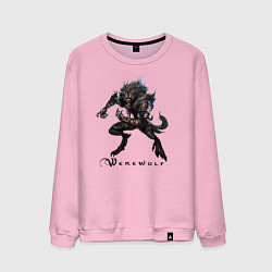Свитшот хлопковый мужской Werewolf - оборотень, цвет: светло-розовый
