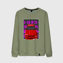 Свитшот хлопковый мужской Supra A70 MK3 JDM, цвет: авокадо