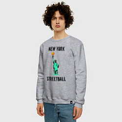 Свитшот хлопковый мужской Нью-Йорк Стритбол, цвет: меланж — фото 2