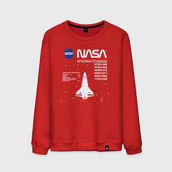 Свитшот хлопковый мужской Nasa ракета, цвет: красный