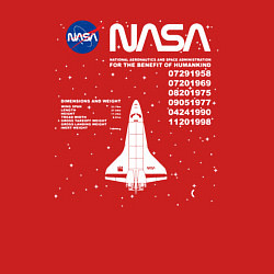 Свитшот хлопковый мужской Nasa ракета, цвет: красный — фото 2