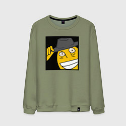 Свитшот хлопковый мужской Рофлан здарова, цвет: авокадо