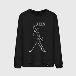Свитшот хлопковый мужской Queen- Фредди и микрофон, цвет: черный