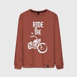 Свитшот хлопковый мужской Ride or Die винтаж, цвет: кирпичный