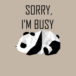 Свитшот хлопковый мужской Извини я занят - панда, цвет: миндальный — фото 2