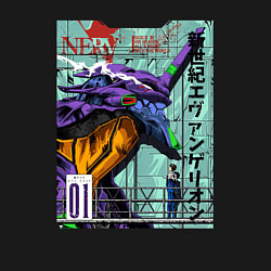 Свитшот хлопковый мужской EVA 01 Poster - Evangelion, цвет: черный — фото 2