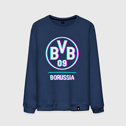 Свитшот хлопковый мужской Borussia FC в стиле glitch, цвет: тёмно-синий