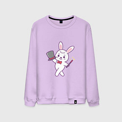 Свитшот хлопковый мужской Кролик - Фокусник, цвет: лаванда