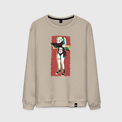 Свитшот хлопковый мужской Ребекка Cyberpunk Edgerunner, цвет: миндальный