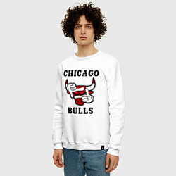 Свитшот хлопковый мужской Chicago Bulls SWAG, цвет: белый — фото 2