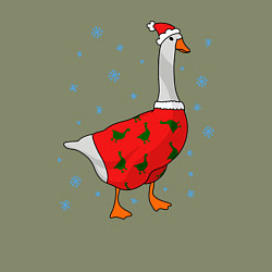 Свитшот хлопковый мужской Гусь новогодний, цвет: авокадо — фото 2