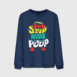 Мужской свитшот Надпись Ешь, спи, катайся