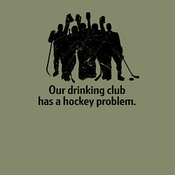 Свитшот хлопковый мужской У моей пьющей команды проблемы с хоккеем, цвет: авокадо — фото 2