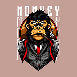 Свитшот хлопковый мужской Обезьяна в костюме, цвет: пыльно-розовый — фото 2