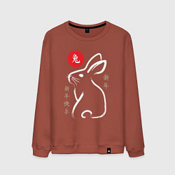 Свитшот хлопковый мужской Chinese rabbit, цвет: кирпичный