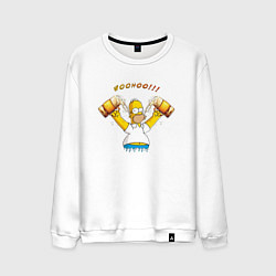 Свитшот хлопковый мужской Homer & Beer, цвет: белый