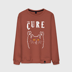 Свитшот хлопковый мужской The Cure rock cat, цвет: кирпичный