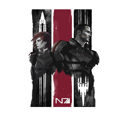 Свитшот хлопковый мужской Mass Effect N7 - Shepard, цвет: белый — фото 2