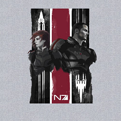 Свитшот хлопковый мужской Mass Effect N7 - Shepard, цвет: меланж — фото 2