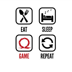 Свитшот хлопковый мужской Eat - sleep - God of War - repeat, цвет: белый — фото 2