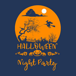 Свитшот хлопковый мужской Добро пожаловать на halloween night party, цвет: тёмно-синий — фото 2