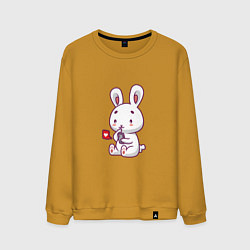 Свитшот хлопковый мужской Rabbit like, цвет: горчичный