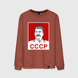 Свитшот хлопковый мужской Сталин-СССР, цвет: кирпичный