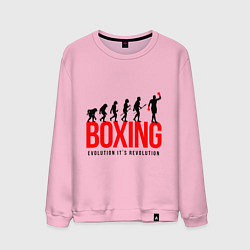 Свитшот хлопковый мужской Boxing evolution, цвет: светло-розовый