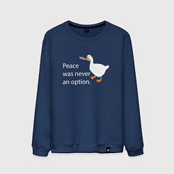 Свитшот хлопковый мужской Peace was never an option!, цвет: тёмно-синий