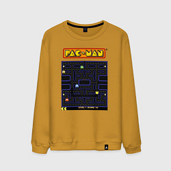 Свитшот хлопковый мужской Pac-Man на ZX-Spectrum, цвет: горчичный