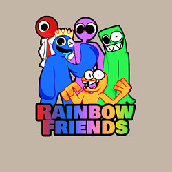 Свитшот хлопковый мужской Радужные друзья персонажи игры, цвет: миндальный — фото 2