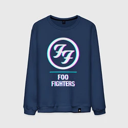 Свитшот хлопковый мужской Foo Fighters glitch rock, цвет: тёмно-синий