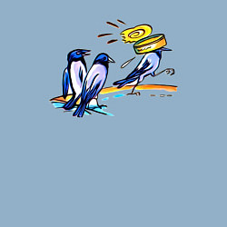 Свитшот хлопковый мужской Вороны в ссоре, цвет: мягкое небо — фото 2