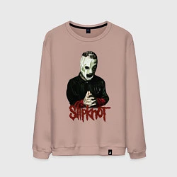 Свитшот хлопковый мужской Slipknot mask, цвет: пыльно-розовый