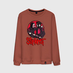Свитшот хлопковый мужской Slipknot rock, цвет: кирпичный
